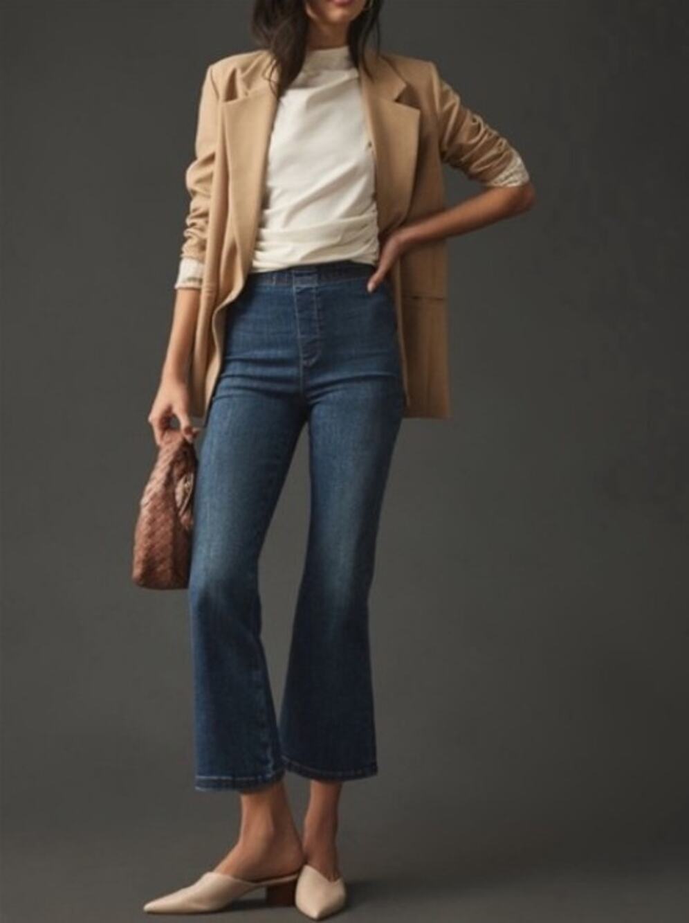 Pilcro by Anthropologie Pull-On Cropped Flare Jeans/Pants, Size M